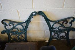 PAIR OF CAST IRON BENCH ENDS