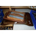 VARIOUS SERVING TRAYS, CUTLERY TRAY ETC
