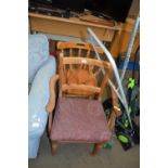 TWO PINE FRAMED KITCHEN CHAIRS