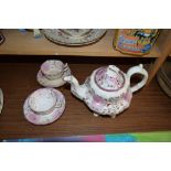 VICTORIAN PUCE LUSTRE PART TEA SET