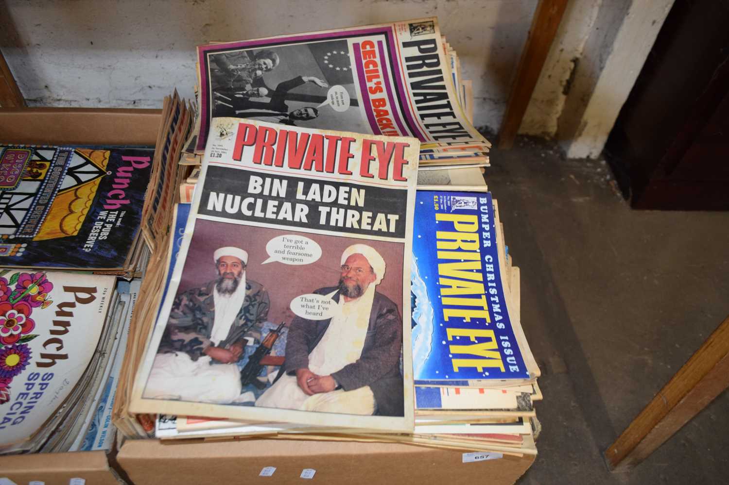 LARGE BOX OF PRIVATE EYE MAGAZINES