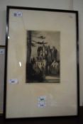 Louis Whirter, "Glamis Castle", black and white proof etching, signed and inscribed with title in