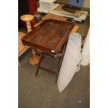 19TH CENTURY MAHOGANY BUTLERS TRAY ON FOLDING STAND