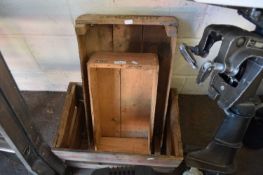 THREE VINTAGE WOODEN PACKING CRATES