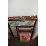 MIXED LOT OF VARIOUS PICTURES TO INCLUDE OIL ON BOARD PORTRAIT, PLUS A OHIO SENATE CERTIFICATE FOR