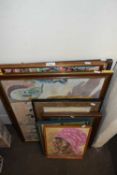 MIXED LOT OF VARIOUS PICTURES TO INCLUDE OIL ON BOARD PORTRAIT, PLUS A OHIO SENATE CERTIFICATE FOR