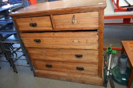 LATE VICTORIAN SATINWOOD FIVE DRAWER CHEST (FOR RESTORATION)