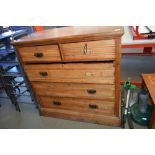 LATE VICTORIAN SATINWOOD FIVE DRAWER CHEST (FOR RESTORATION)