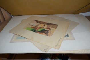 FOLDER CONTAINING COLLECTION OF PRINTS - HUNTING SCENES, AFTER ALKIN PLUS FURTHER PARISIAN SCENES