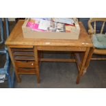 SMALL OAK SINGLE PEDESTAL DESK