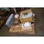 PALLETS VARIOUS FLAT PACK ITEMS, LIGHT FITTINGS ETC