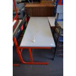 METAL FRAMED SCHOOL DESK WITH ELECTRICAL POINTS