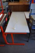 METAL FRAMED SCHOOL DESK WITH ELECTRICAL POINTS