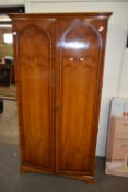 REPRODUCTION YEW WOOD VENEERED DOUBLE DOOR WARDROBE