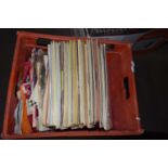 LARGE BOX OF MIXED LPS AND SINGLES
