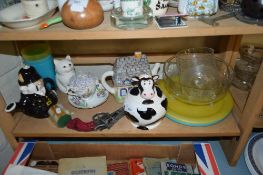 NOVELTY TEA POT AND VARIOUS OTHER MIXED WARES