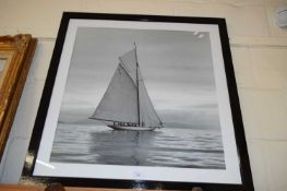 BLACK AND WHITE PHOTOGRAPHIC PRINT, YACHTING SCENE