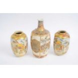 3 Satsuma Vases