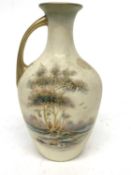 Japanese porcelain vase with landscape gilt decoration