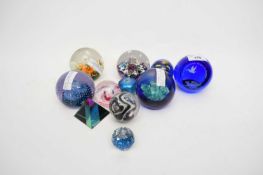 Caithness paperweights including Cauldron Acqua, Floral Illusions, Myriad,Sea Dance, Victory in