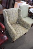 Victorian small floral upholstered wing back armchair