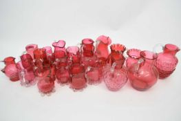Quantity of cranberry glass
