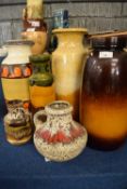 Quantity of West German pottery including vases and jugs (6)