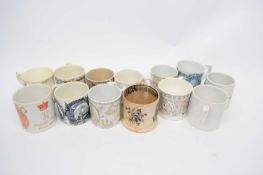 Quantity of commemorative mugs, Victoria and others