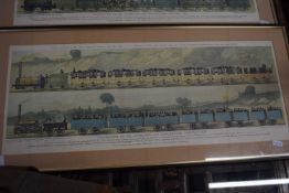 Pair of coloured prints by Raphael Tuck & Sons, 'Travelling on the Liverpool & Manchester