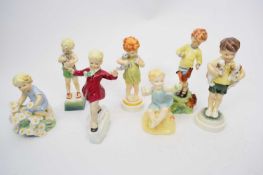 Quantity of Royal Worcester figures, Days of the Week, Months of the Year modelled by Doughty (7)