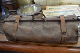 Large brown leather Gladstone type bag, 92cm long