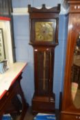 John Huggin, Ashwellthorpe, 16th / Early 17th century oak cased 30-hour longcase clock, the face