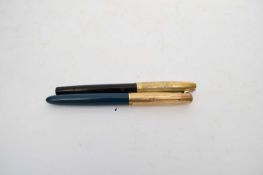 Two fountain pens, one Parker with 14k gold nib (2)