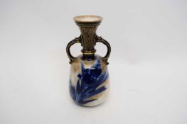 Doulton Burslem vase decorated in blue with irises