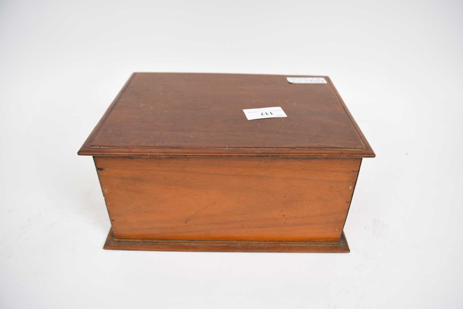 19th century mahogany jewellery box, 24cm long - Image 2 of 3