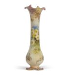 A late 19th century Doulton Burslem porcelain vase the bulbous body and tapering neck painted with