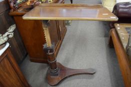 Victorian mahogany adjustable over the bed table, the top 76cm wide