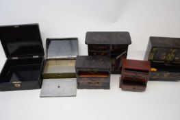 Quantity of Oriental boxes decorated in typical fashion