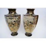 Large Pair of Satsuma Kinkozan Style Vases