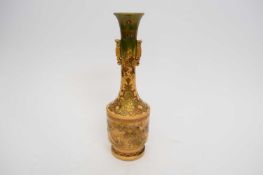 Satsuma vase with typical gilt decoration (repair to neck), 32cm high