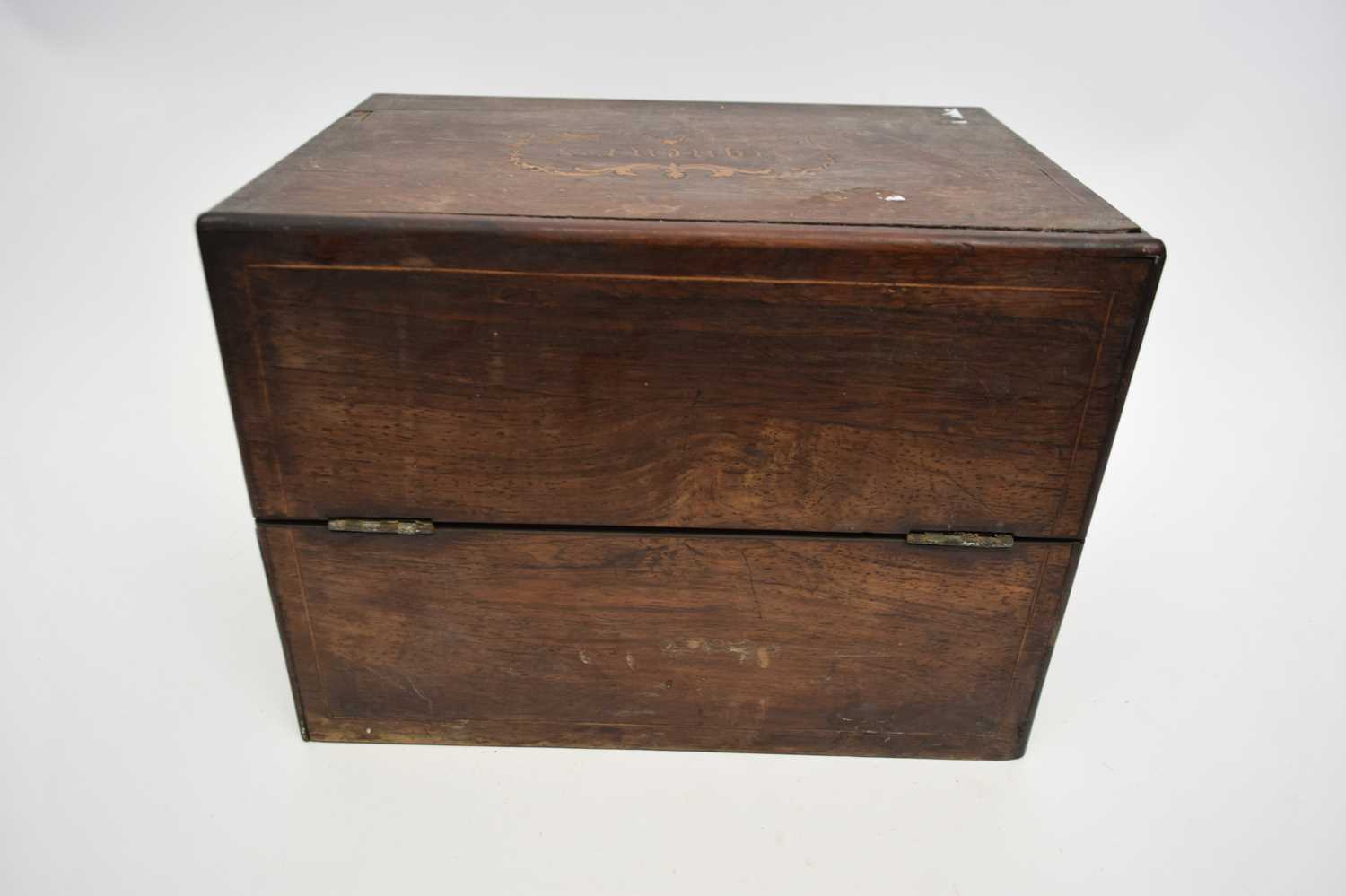 Continental wooden jewellery box with inlaid designs - Image 3 of 4