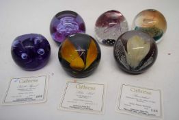 Caithness Limited Edition paperweights including Lilac Pool 97/750, Smoke Signal 400/750,