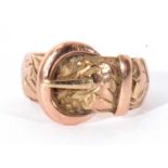 9ct gold buckle ring, Birmingham 1914, 3.6gms, size J