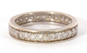 Precious metal and diamond eternity ring, a full band of small single cut diamonds, size K/L