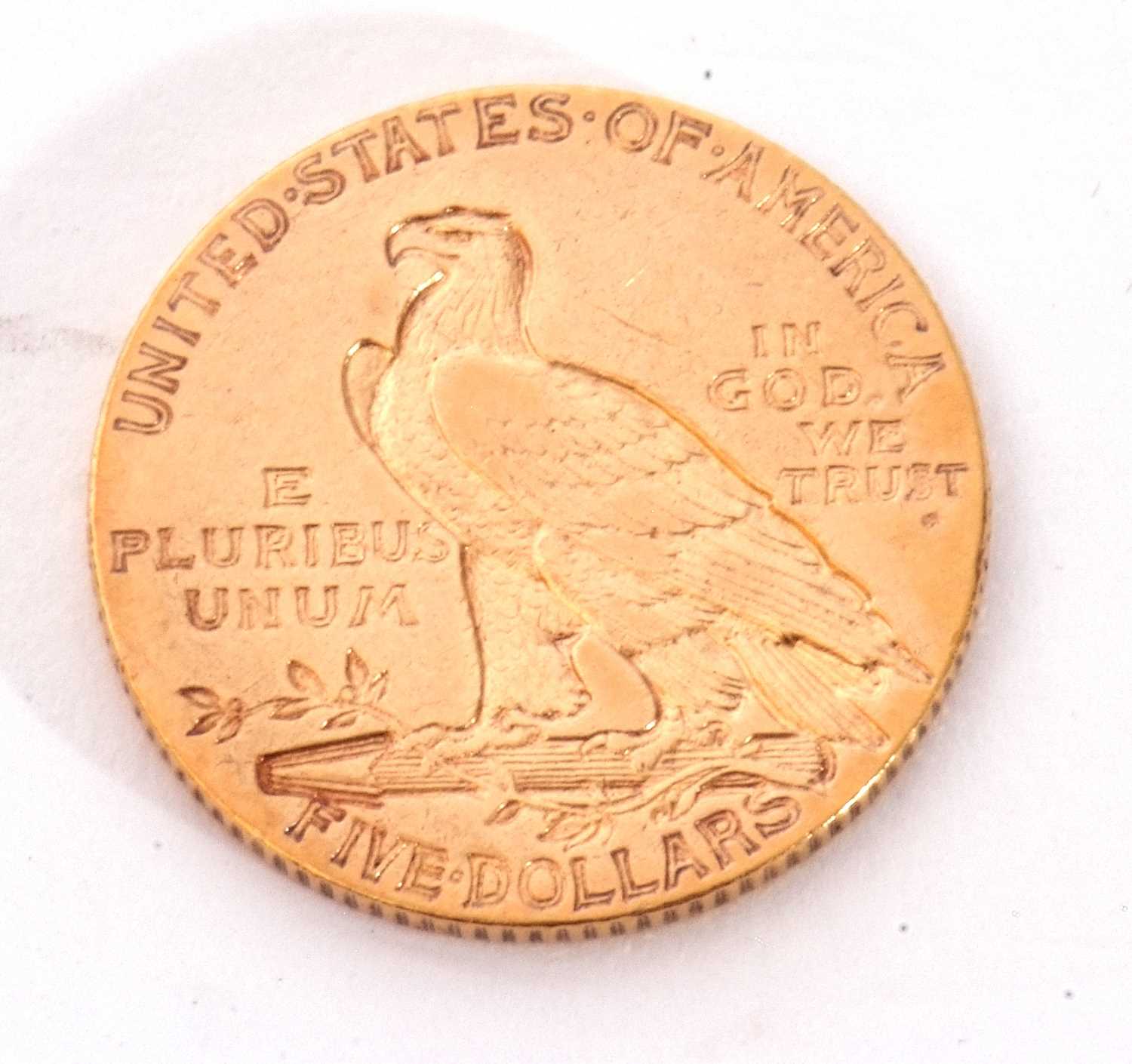 USA 1910 Indian head half Eagle coin - Image 2 of 2