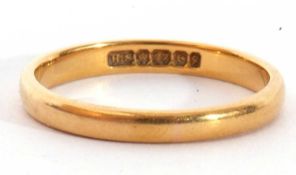 22ct gold wedding ring, 2.7gms, Birmingham 1956, size L/M