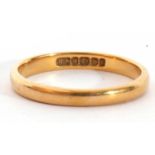 22ct gold wedding ring, 2.7gms, Birmingham 1956, size L/M