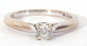 18ct white gold 'Forever' single stone diamond ring, having a solitaire diamond centre, 0.20ct