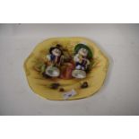 AYNSLEY 'ORCHARD GOLD' DOUBLE HANDLED SANDWICH PLATE TOGETHER WITH TWO CONTINENTAL DWARVES BEARING