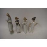 THREE VARIOUS LLADRO FIGURES TOGETHER WITH A FURTHER NAO FIGURE (4)